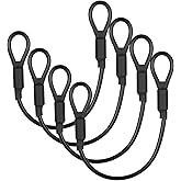 4 Pack Heavy Duty Loop End Cable Braided Stainless Steel PVC Coated Safety Wire Rope, 5mm Thickness 12 Inch Security Cable with Loop Ends for Outdoor Home Hanging Transport