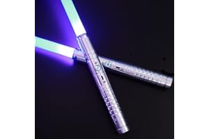 LORSABERUS Lightsaber 2Pack, 2 in 1 Light Saber for Kids and Teens, RGB 12 Colors, 3 Sounds, Double-Bladed Dueling Lightsabers for Birthdays, Children's Day Halloween
