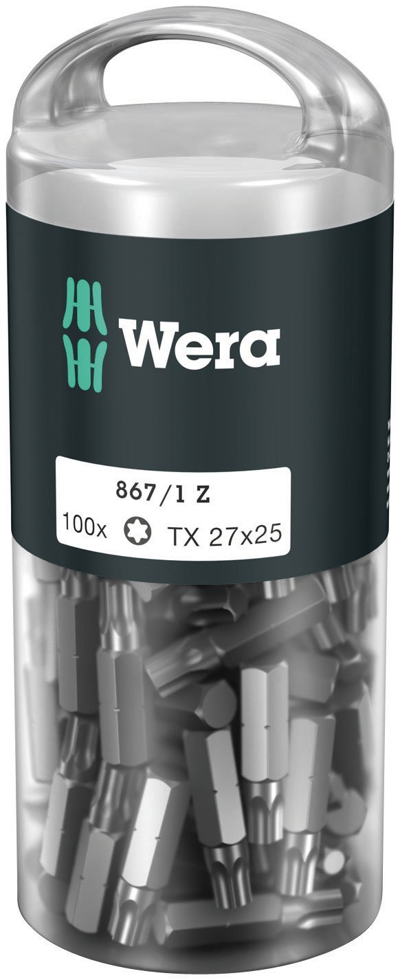 Wera 05072450001 TX27 x 25 mm 867/1 DIY Bit for Socket Screws - Silver (100-Piece)