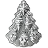 Nordic Ware Vintage Ornament Cakelet Pan, 2 Cup Capacity, Silver