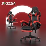 bigzzia Ergonomic Gaming Chair with Lumbar Cushion and Headrest Red view 9