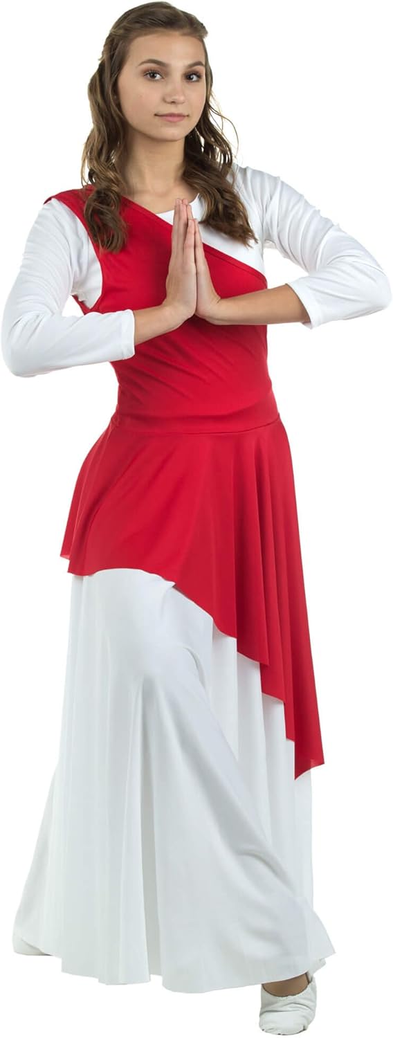 Danzcue Women's Asymmetrical Praise Dance Tunic: Clothing