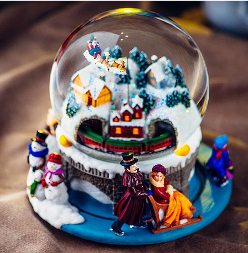 QQDL Crystal Ball Music Box Music Box World Snow Globe Beautiful Symbol Of Happiness Light That Can Change Color Beautiful Carving Sweet Music Exquisite And Beautiful Colorful Lights