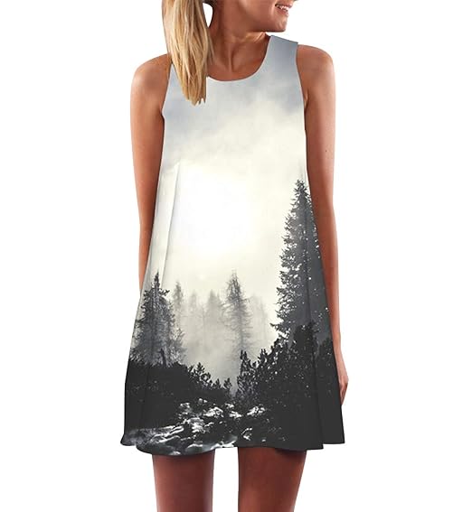 Robe De Plage Boheme Courte Fleurie Ete Robe Sans Manche été