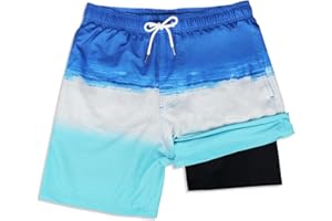 MILANKERR 5.5 inch Mens Swim Trunks with Compression Liner,Mens Bathing Suit Quick Dry Stretch Swimming Trunks