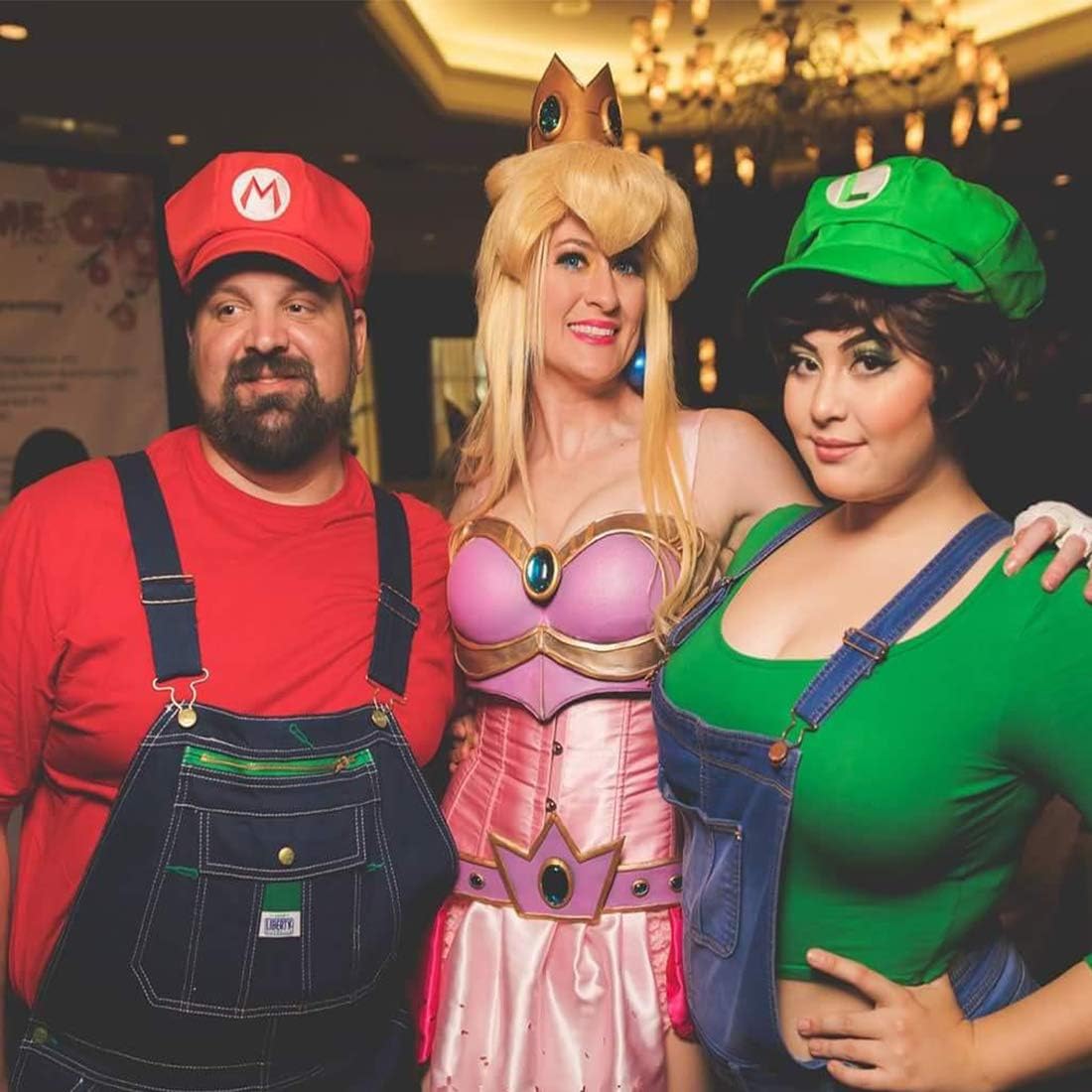 Super Mario Bros Hat Luigi Cap Cosplay Kids Adult Halloween Costume Baseball Anime Unisex Role Play Hat 2Pcs 22.83-23.62Inch(Red,Green: Clothing
