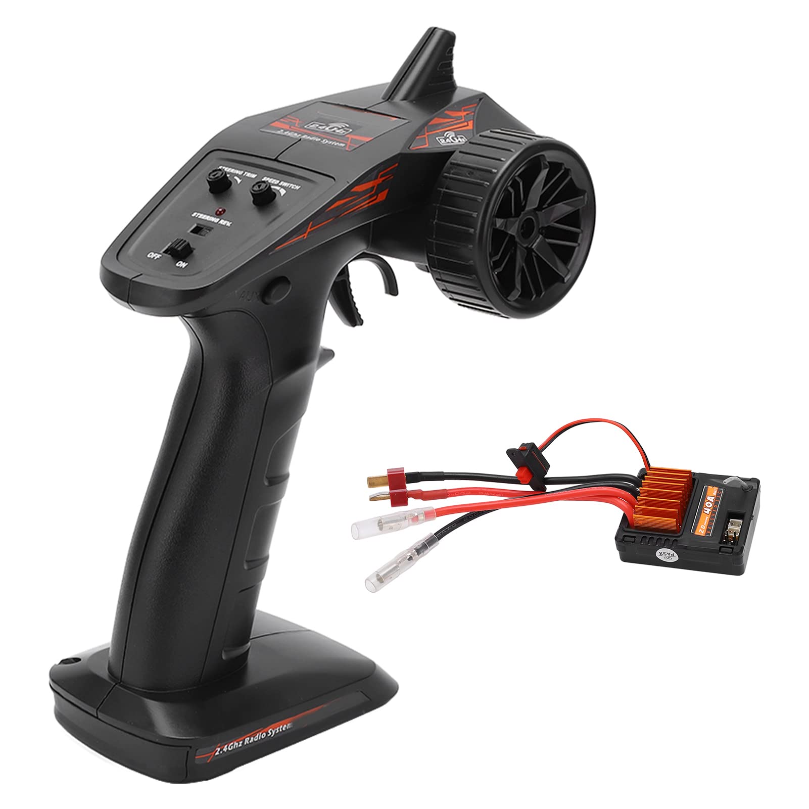 SUNGOOYUE 2.4G RC Remote Controller Radio Transmitter Receiver, Black RC Accessory for ZD Racing 10 7592 1/10 RC Car