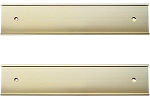 ICOMECN 2" x 10" Nameplate Holder Wall or Door 2 Pack (Yellow Gold)