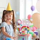 OSDUE Happy Birthday Cake Toppers Rainbow Balloon Cloud Theme Set view 8