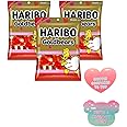 Valentine's Day Gummy Candy Bulk Assorted Fruit Flavored Red and White Gummie Bears Bite Sized Candies, Pack of 3 Share Size Bags 4oz. | Comes With GT GIFT TROVE ALWAYS GLAMOROUS To & From Special Classroom Exchange Card