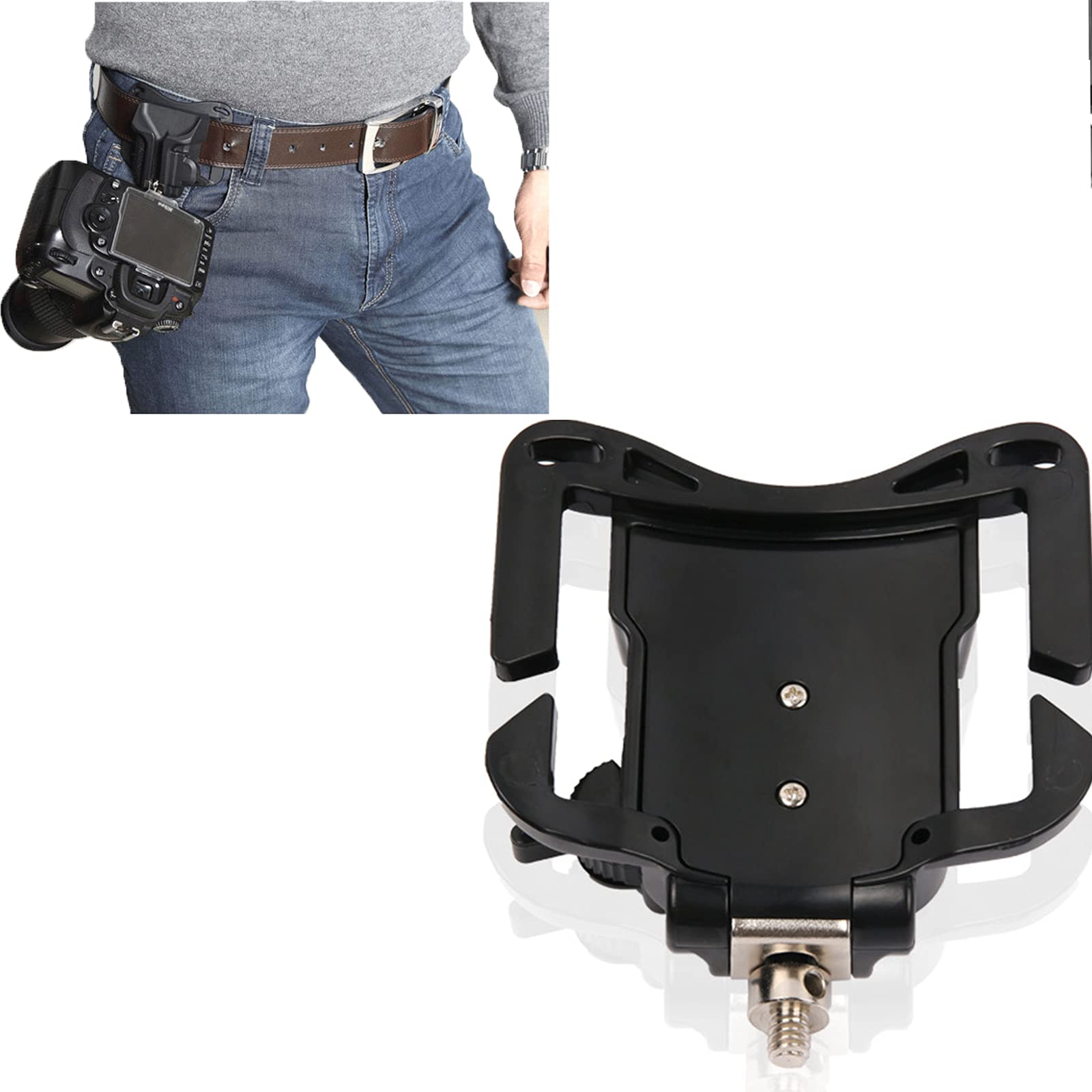 2 pcs SLR camera belt clip Button camera belt clip Labor-saving camera accessories Belt clip camera strap holder for travel, Outdoor Photography, Everyday Life, Suitable most types of cameras(BLACK)