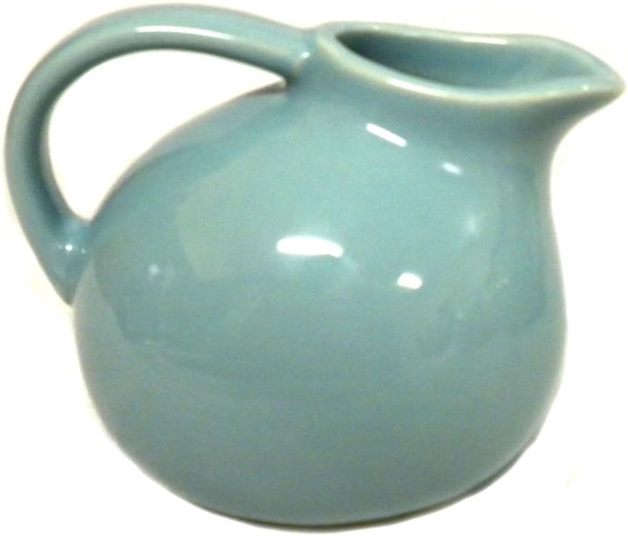 180D Small Round Stoneware Pitcher Creamer Retro Colors, Blue, 4.5"T