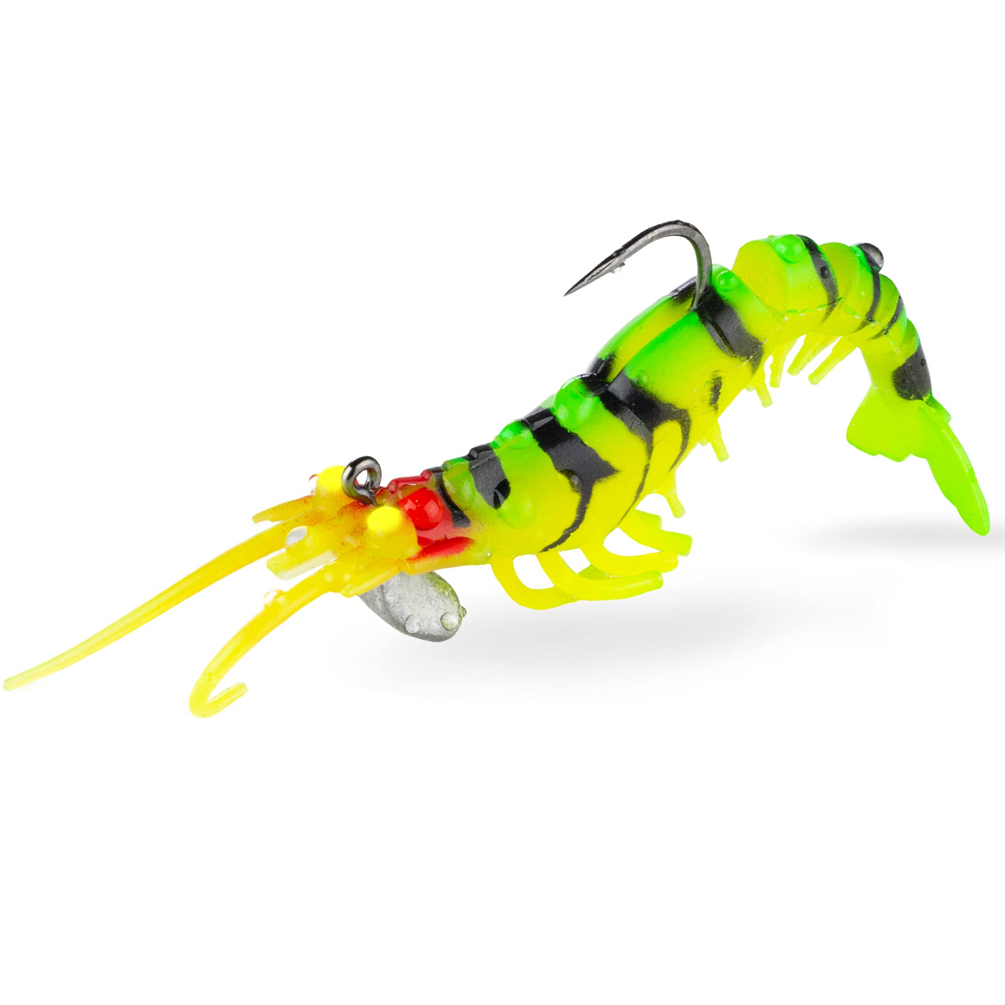 FISHN® GRUMPYcrab 12.5cm, 13.7gr, 2 pieces - Ultra realistic artificial bait rubber fish for fishing for pikeperch, pike, cod, saithe incl. Hoes and weight (Firetiger)