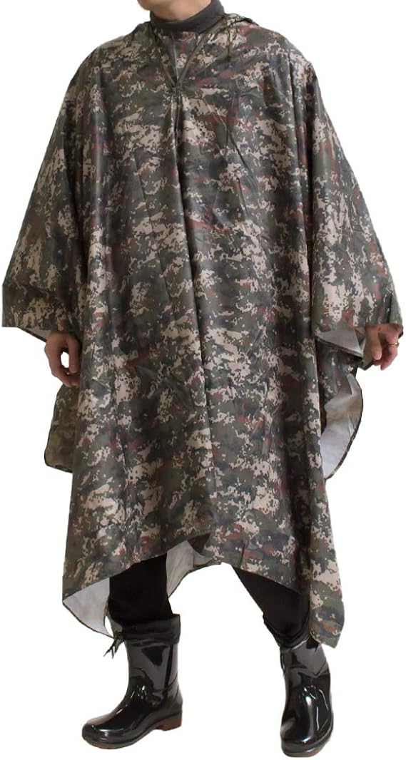 Amazon ノン ラビッシュ 3color 迷彩柄 レインコート スネーク レインポンチョ メンズ レディース ユニセックス 男女兼用 ミリタリー コート 軽量 カッパ 雨合羽 レインウェア おしゃれ 通勤 通学 レインウエア 雨具 バイク 防水 Mrw 0001 フリーサイズ Color 6