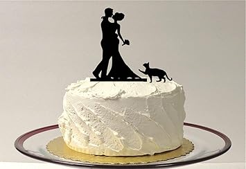 Silhouette De Marie De Chat Pour Gateau De Mariage Avec 3 Silhouettes De Chats Amazon Fr Jeux Et Jouets