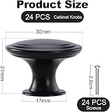 TsunNee 24Pcs Vintage Cabinet Knobs 30mm Round Black Iron Drawer Handles view 2