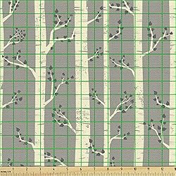 Ambesonne Birch Fabric by The Yard, Tree Branches