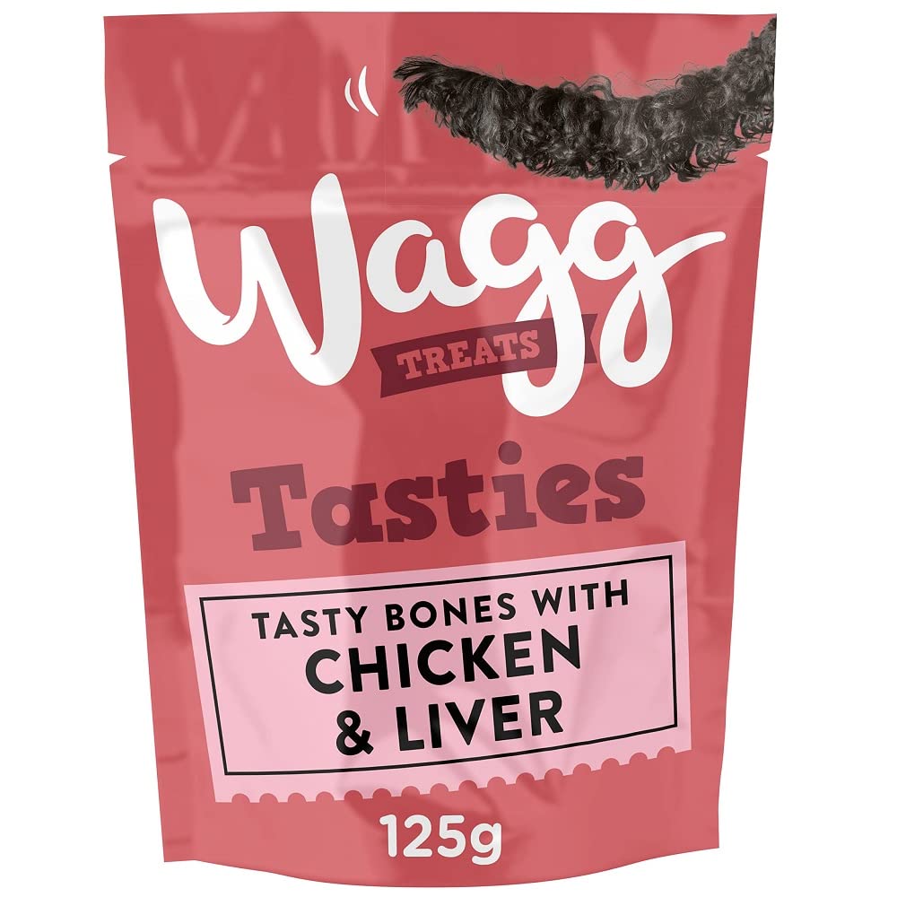 Wagg Tasties Tasty Bones Chicken & Liver Dog Treats 125g (Pack of 7) - Oven Baked
