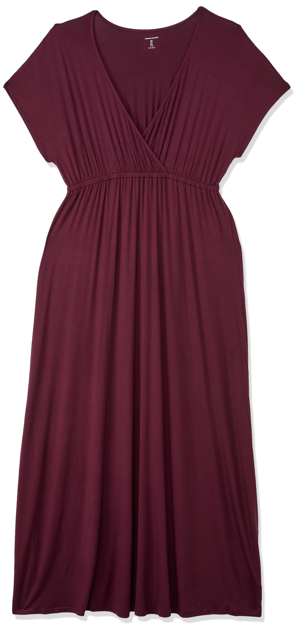 Photo 1 of Amazon Essentials Women's Waisted Maxi Dress (Available in Plus Size), Burgundy, Small