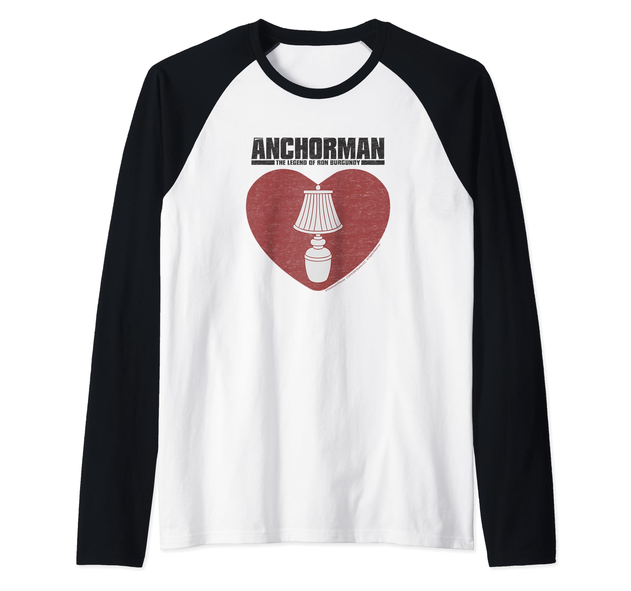 Anchorman Lamp Heart Title Logo Raglan Baseball Tee