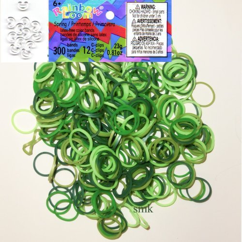 Rainbow Loom 300 Ct. SILICONE Rubber Band Refill Pack SPRING THEME [Includes C-Clips!] by Official Twistz Bandz Rainbow Loom Rubber Bands