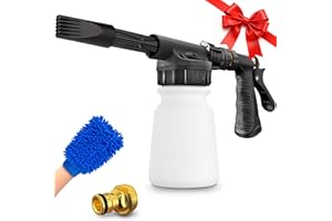 ARTIPOLY Car Wash Foam Gun + Microfiber Wash Mitt - Car Foam Sprayer - Foam Cannon for Hose - Spray Foam Gun Cleaner - Snow Foam Blaster for Cars, Boats, RVs, Foam Cannon Connects to Any Garden Hose