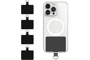 Amaxiu Phone Tether Pads, 4pcs D-Ring Mobile Phone Lanyards Tabs, Phone Chain Patches Universal Mobile Phone Pads, PVC