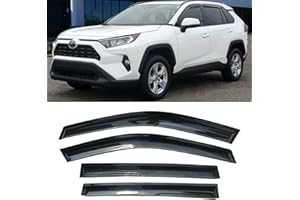 DARODCAR Side Car Window Visor Window Vent Deflectors Rain Guards for 2019 2020 2021 2022 2023 2024 Toyota RAV4, Sun Shade Front Rear SUV Smoke Tined 4pcs