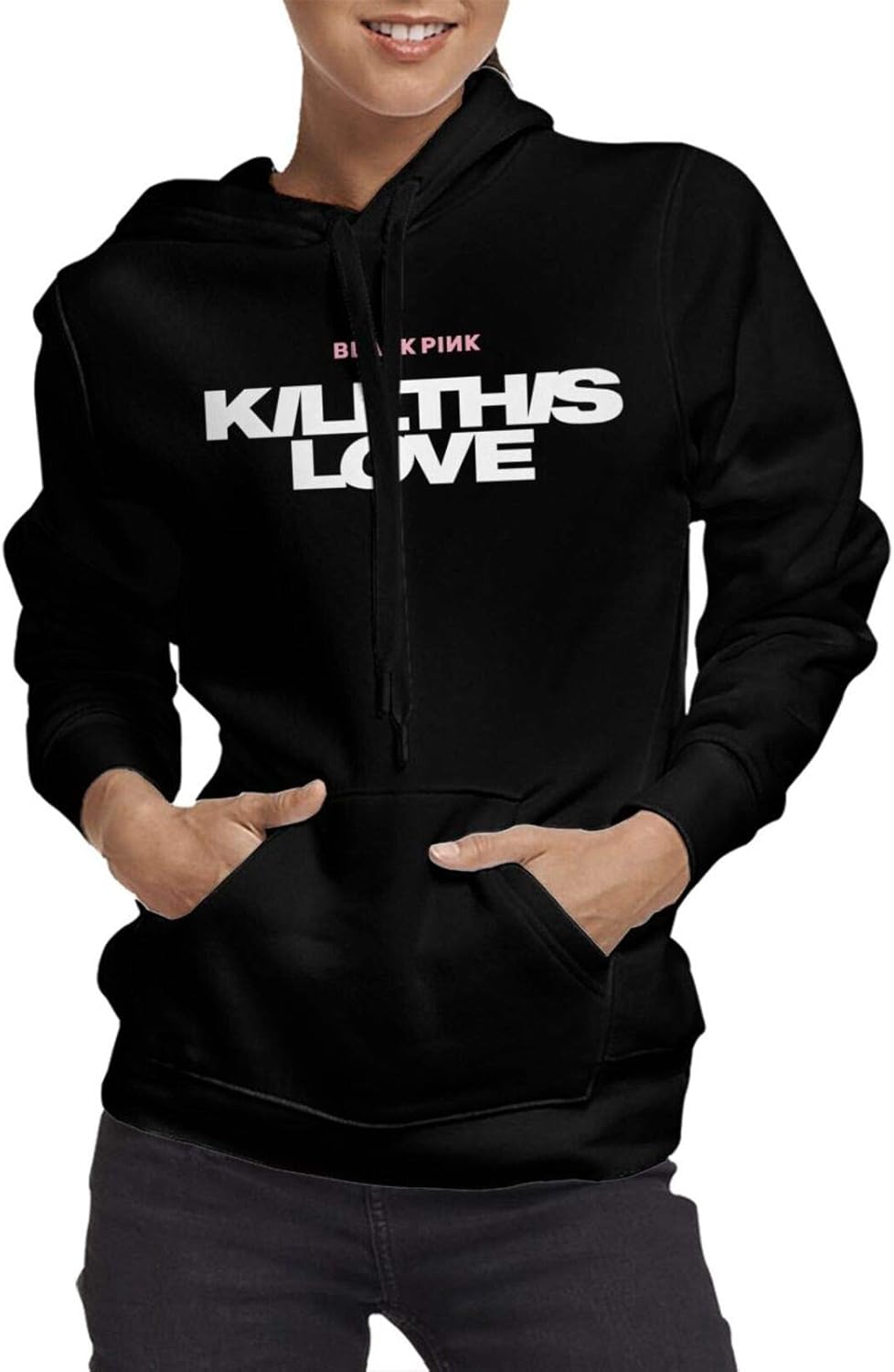 Amazon.com: Blackpink Women'S Casual Hoodies Long Sleeve Pullover Tops Sweatshir Black: Clothing