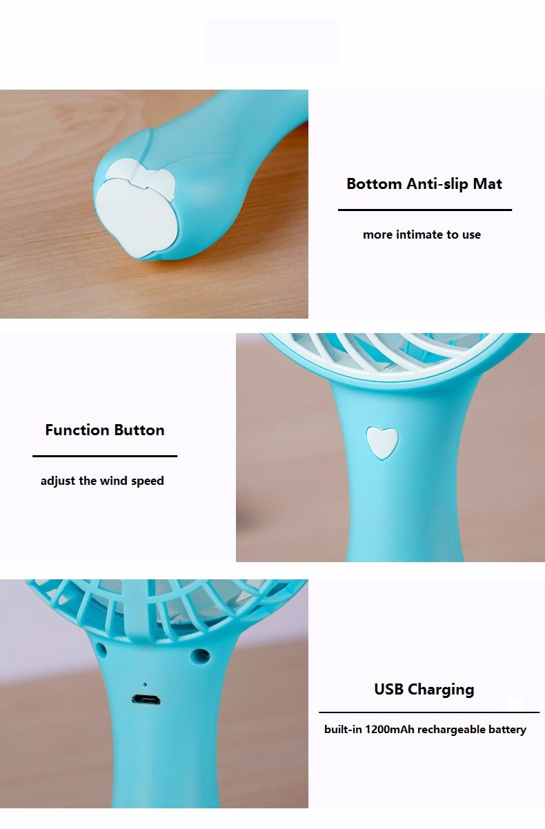 Niubity Mini Handheld Fan Portable Battery Operated Cooling Air Conditioning 3 Speed Mini Fan Electric Personal USB Desk Fans for Home and Travel