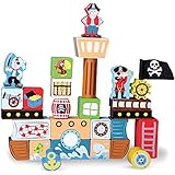 Imagination Generation Blockbeard's Pirate Ship Wooden Building Blocks Playset (29 pcs)