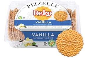 Reko Pizzelle Authentic Italian Style Waffle Cookie, Vanilla, 7 Ounce (Pack of 1)