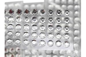ALLSTARCO 10mm SS46 Crystal Self Adhesive Acrylic Rhinestones Plastic Face Gems Stick On Body Jewels for DIY Cards and Invitations Crafts Bling Sticker - 5 Sheets - 250PCS