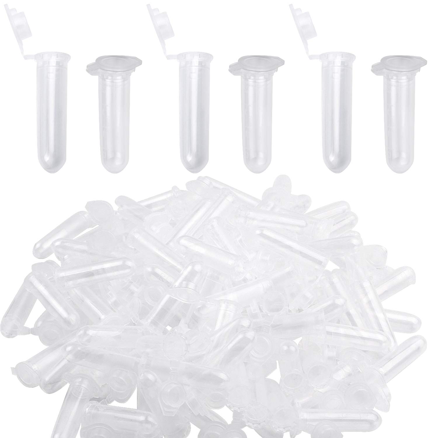 BronaGrand 100pcs 2mL Plastic Vial Tube Sample Storage