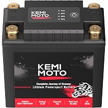 KEMIMOTO Lithium Motorcycle Battery YTX15L-BS/YTX14AH-BS LiFePO4