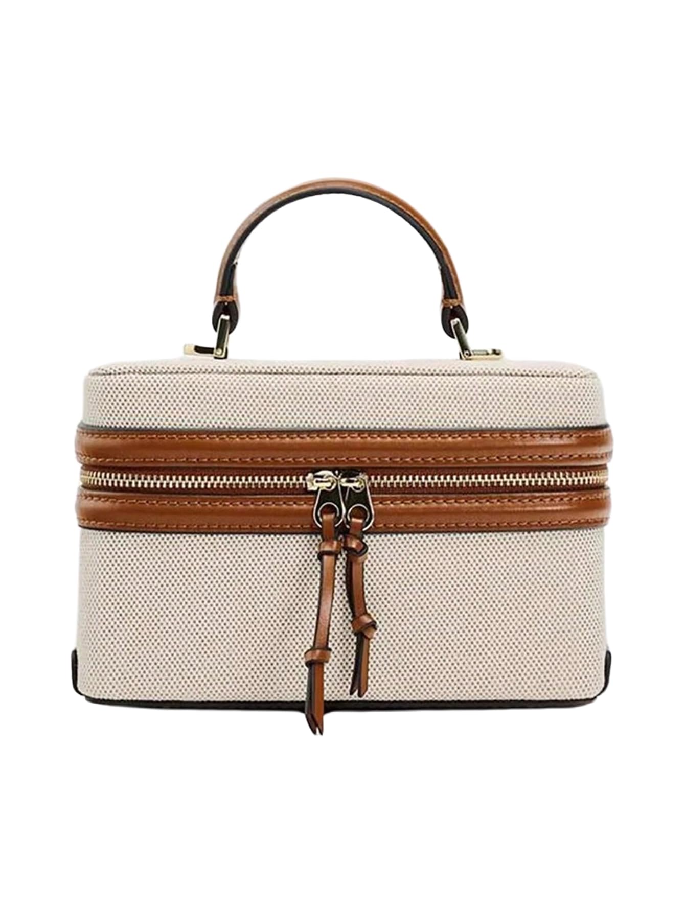 Photo 1 of QWINEE Women's Tassel Box Handbag Zipper Top Handle Crossbody Bags Purse with Adjustable Strap Brown One Size