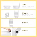 DOEWORKS Mobile Bookshelf on Wheels 5-Tier White Storage Cart Strong Wheels view 6