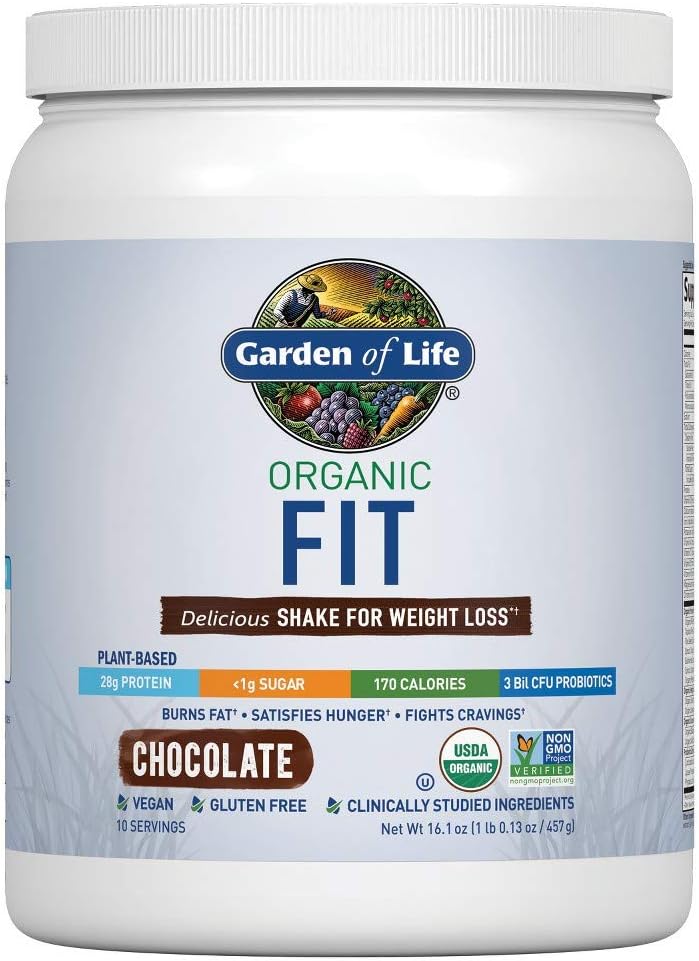 Garden of Life Organic Fit Protein Powder Chocolate 16.1oz, pack of 1