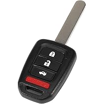 KeylessOption Honda Key Fob Replacement - Uncut Remote For Accord Civic 2016-2019