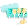 ZOKU Unicorn Ice Pop Molds, Stackable Easy-Release Ice Popsicle Tray with 4 Molds, Sticks, and Lid, BPA-free, Set of 2