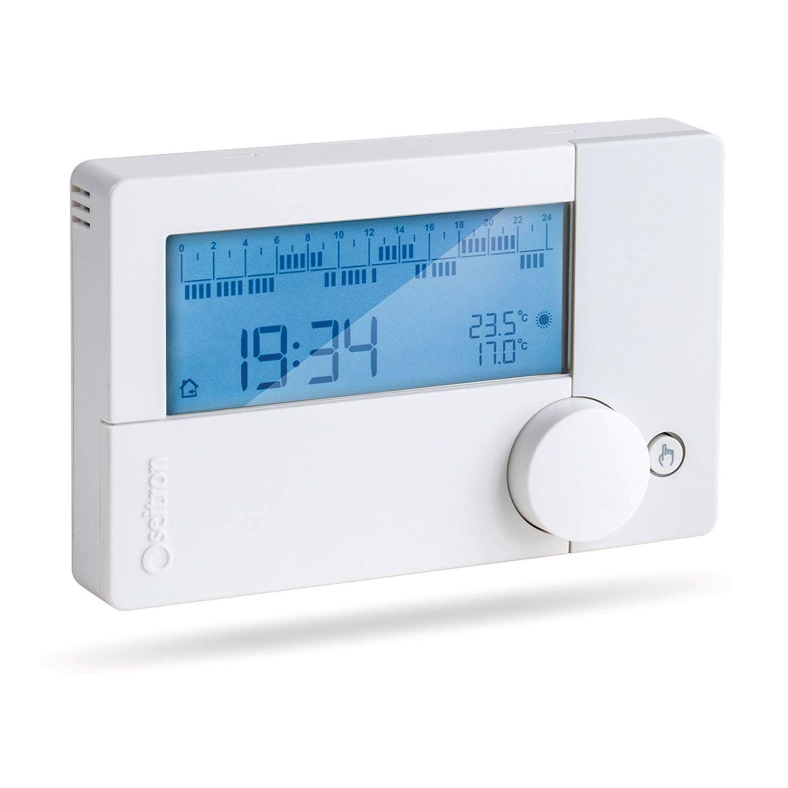 SEITRON TCD02B Freetime Evo Daily programmable Digital Battery Thermostat, Plastic