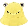 Haoohu Adults Frog Cotton Bucket Cap - Fisherman Beach Festival Sun Hat for Dress up Party