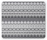 Ambesonne Grey Mouse Pad, Nordic Snowflake Knit