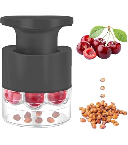 7-Hole Cherry Pitter Tool - Easy Push Down Pit Remover For Cherry Pie & Jam Making (Red) - View #9
