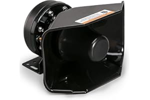 BooYu 200W High-Performance PA Siren Horn Speaker [180 Degree Design] [8 Ohms] [125-135 dB] [IP66 Waterproof] [Compatible with 100-200 Watt Siren] for Police car, Ambulance, fire, Engineer Vehicles