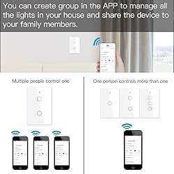 MOES Touch Wall Single Live Wire Smart Switch，No