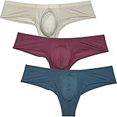 JAXFSTK Mens Micro Ice Silk Bikini Boxer Briefs Solid Stripe Underwear Ultra Thin Hipster Underpants Half Hip Coverage