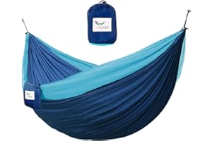 Vivere Double Nylon Parachute Hammock – Lightweight, Durable, and Perfect for Outdoor Adventures - 400 lb Weight Capacity (Na