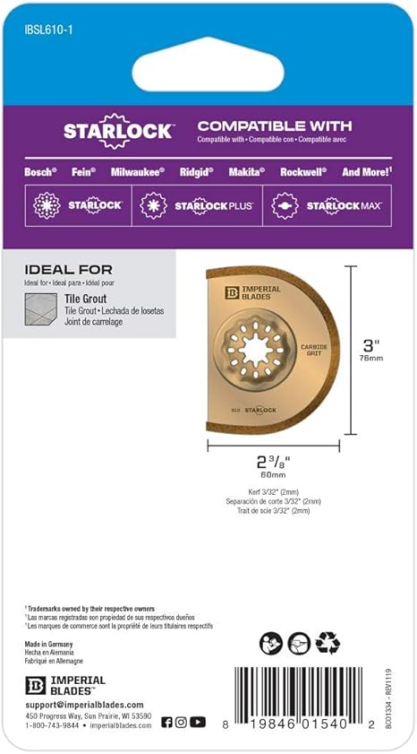 Imperial Blades Ibsl610 1 Starlock 3 Carbide Grit Segment Blade 1pc Amazon Com