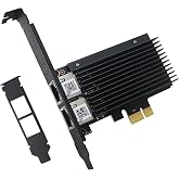 2.5GBase-T Dual Port Server Network Card with Intel Intel I226-V 2500/1000/100Mbps PCI Express Gigabit Ethernet Adapter NIC Card RJ45 LAN Controller for Windows 10/11 with Low Profile Bracket